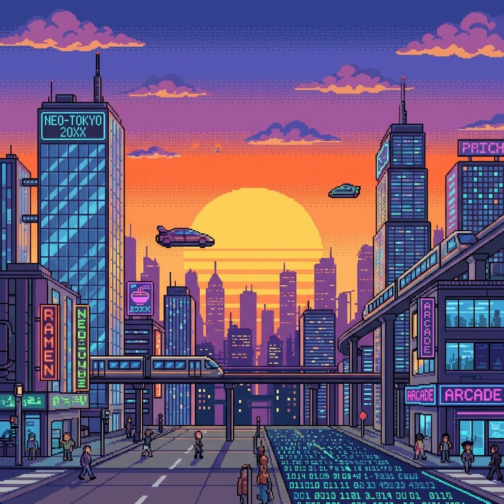 Retro cityscape